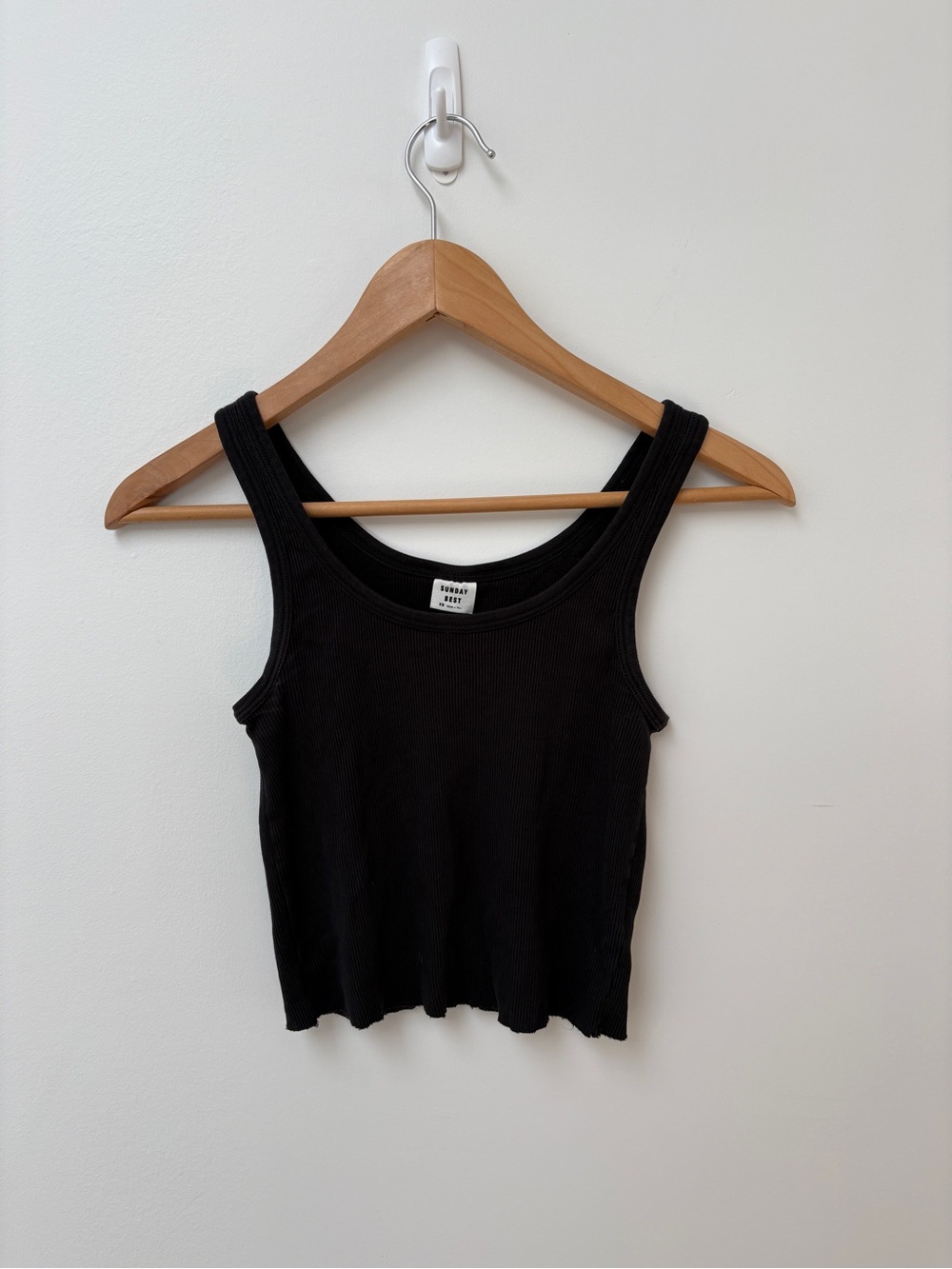 Sunday Best Black Ribbed Tank - Scoop Neck